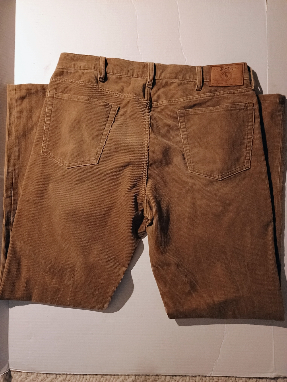 Polo by Ralph Lauren Warick Slim Straight Men's Brown Corduroy Pants 36x34